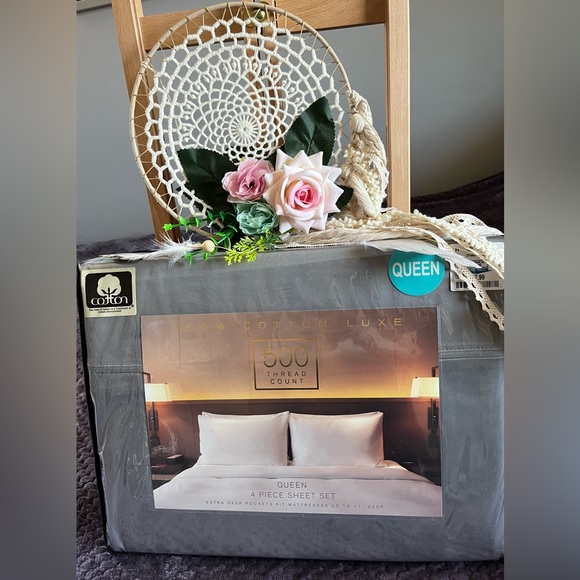 100% Cotton Luxe Queen Sheet Set 500 TC - Picture 5 of 6